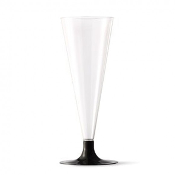 Прозрачна чаша със черно столче "Шампанско - 130мл"